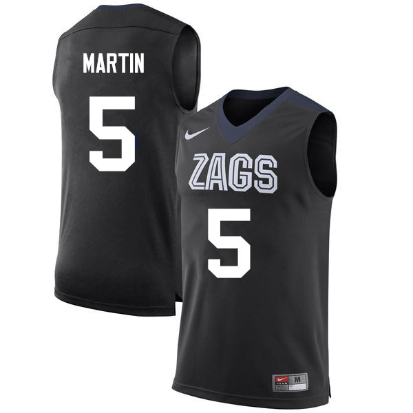 Men Gonzaga Bulldogs #5 Alex Martin College Basketball Jerseys Sale-Black - Click Image to Close